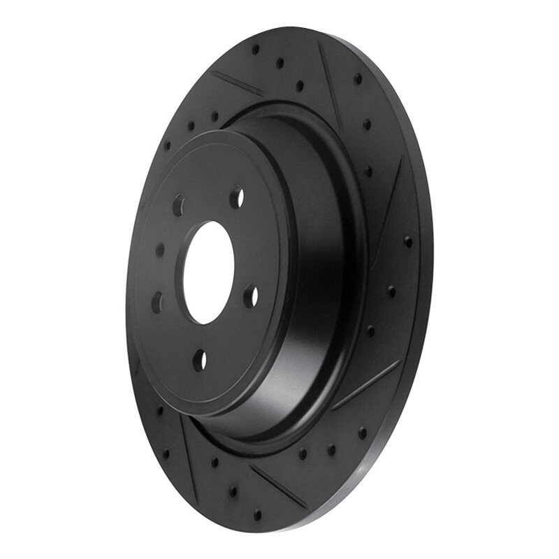 Ford Escape Brake Rotor (1) - Rear Right - R1 Concepts - Drilled & Slotted - Black - `13-`20